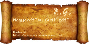 Mogyorósy Győző névjegykártya